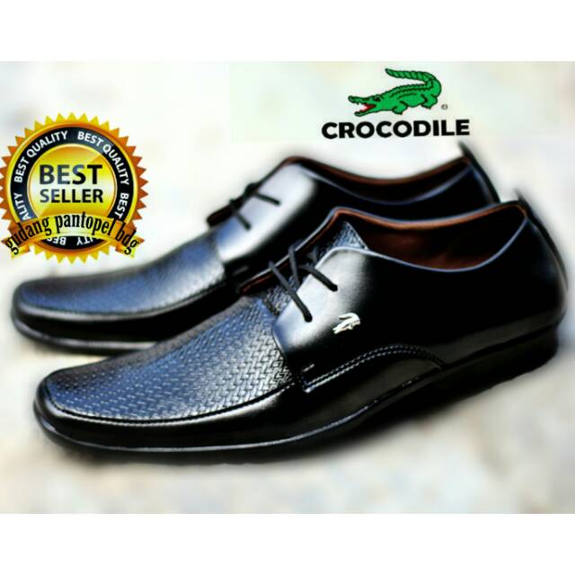 SEPATU PRIA CROCODILE HITAM / FORMAL / KERJA / KANTORAN / KULIAH / NIKAHAN