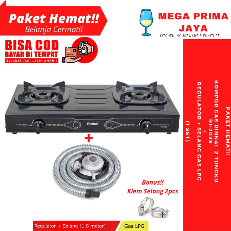 PAKET HEMAT Kompor Rinnai RI 202S Selang Regulator RI202S Kompor Rinnai 2 Tungku 202S Kompor Rinnai Kompor Rinnai 2 Tungku Kompor Rinnai Murah Kompor Rinnai 2 Tungku Teflon Ri202s Rinnai 202S Kompor Gas Rinnai 202S Kompor Teflon Rinnai 2 Tungku RI-202S