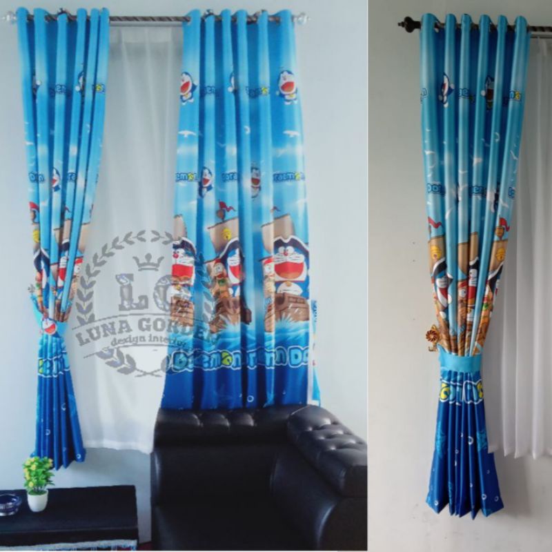 Gorden doraemon lucu/Korden jendela/Tirai kamar anak/Korden doraemon/Gorden lucu buat kamar anak/Gor