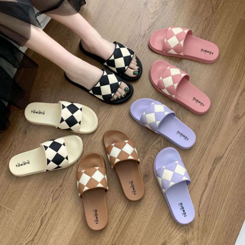 TAWANA SANDAL SELOP FLAT CATUR, TAWANA CATUR, SANDAL JELLY,