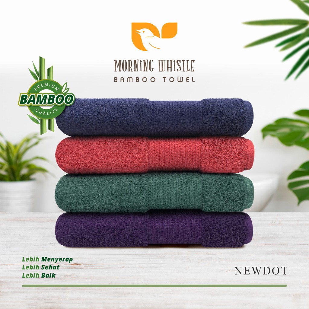 #MWNEWDOT  MORNING WHISTLE BAMBOO TOWEL BY TERRY PALMER 70X135 50X100 CM