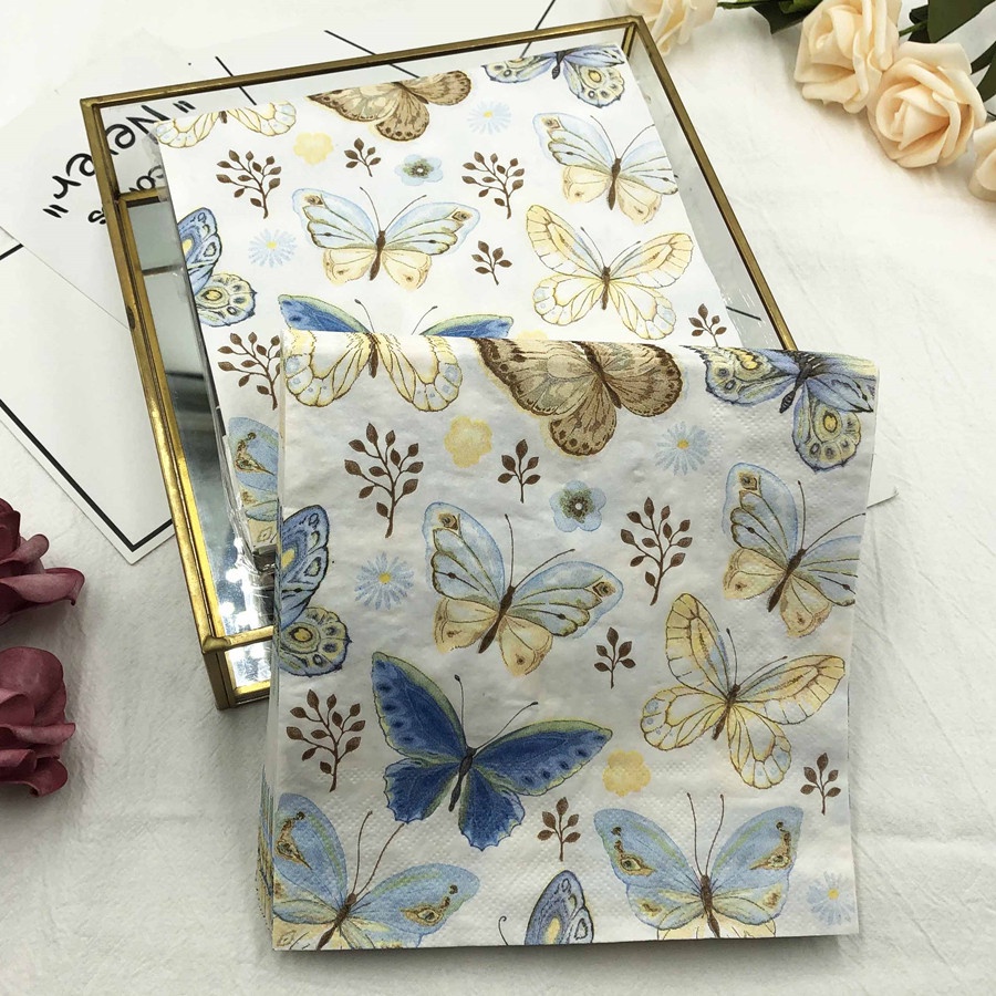 20pcs/set Color Printed Napkins Tissues Diy Butterfly Paper Towel