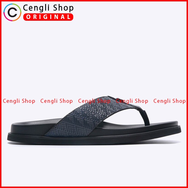 SANDAL JEPIT EVERBEST PRIA ORIGINAL CASUAL KULIT ASLI BIRU NAVY EM22