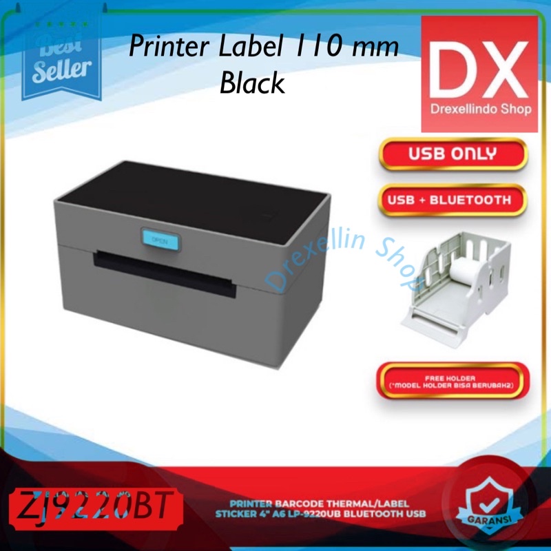 Printer Thermal Barcode Label ZJ-9220 USB BLUETOOTH ZJ9220