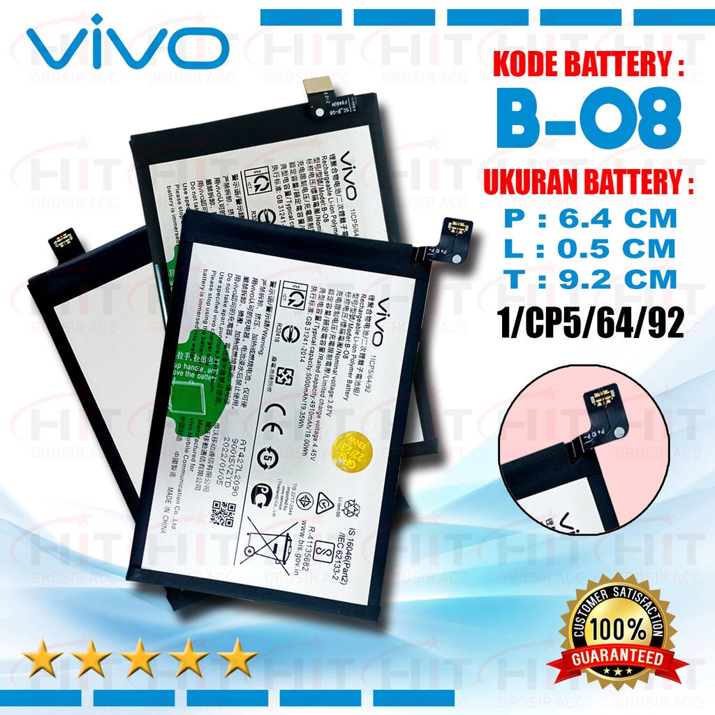 Battery Baterai  Model B-O8 VIVO Y31 2020 - Y51 2020 - Y52S