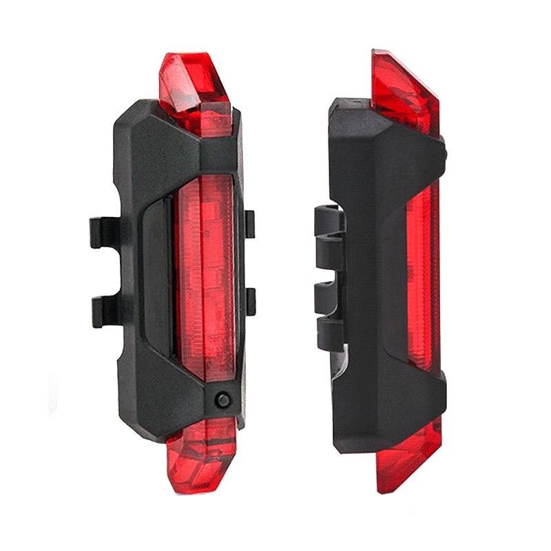 【Harga terendah COD】Lampu Belakang Sepeda LED USB Rechargeable Anti Air Lampu Sepeda USB+Kabel cash-Belakang MERAH