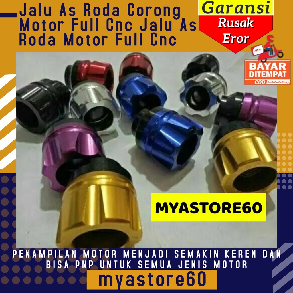 Jalu As Roda Corong Motor Full Cnc Jalu As Bandul Roda Motor Full CNC Aksesoris Sparepart Variasi Motor UNIVERSAL