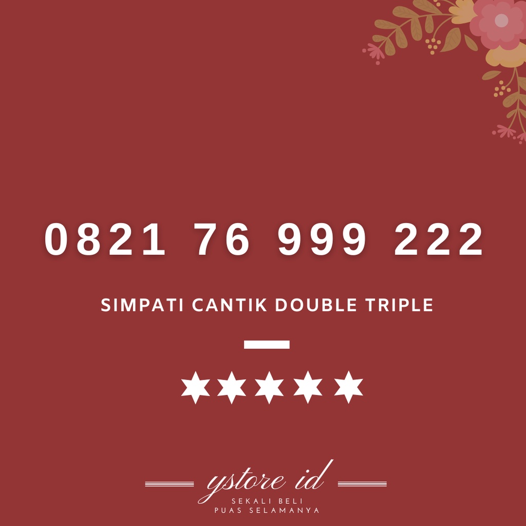 Double Triple | NOMOR CANTIK SIMPATI 999 222 KARTU PERDANA TELKOMSEL