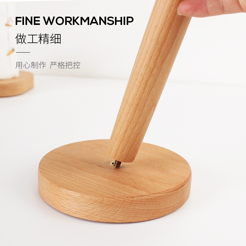 Plain wooden Kitchen towel Paper holder / tempat tissue gulung