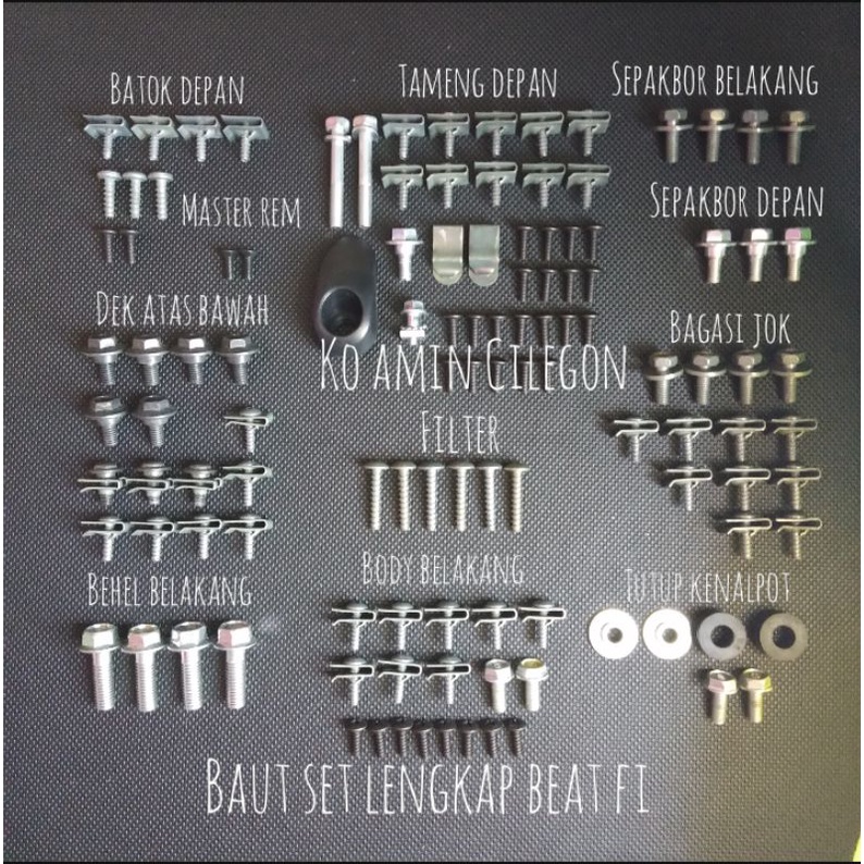 baut lengkap set full body motor beat injeksi. beat fi