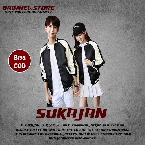 Jaket Pria Sukajan Original Motif Polos Jacket Model Sukajan Jepang | Atasan Cowok Cewek Distro Casu