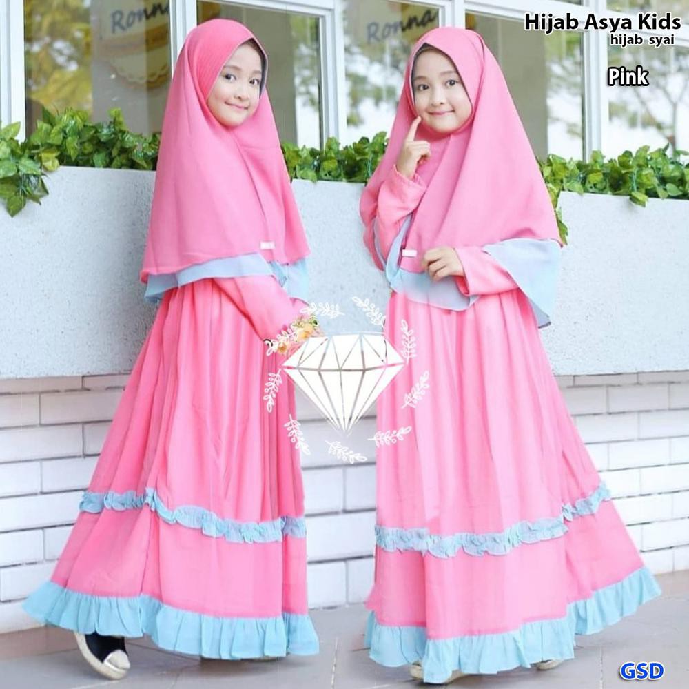 Maxi Dress Muslim Hijab Anak Perempuan Model Terbaru Baju Pesta Muslim Anak Hijab Asya