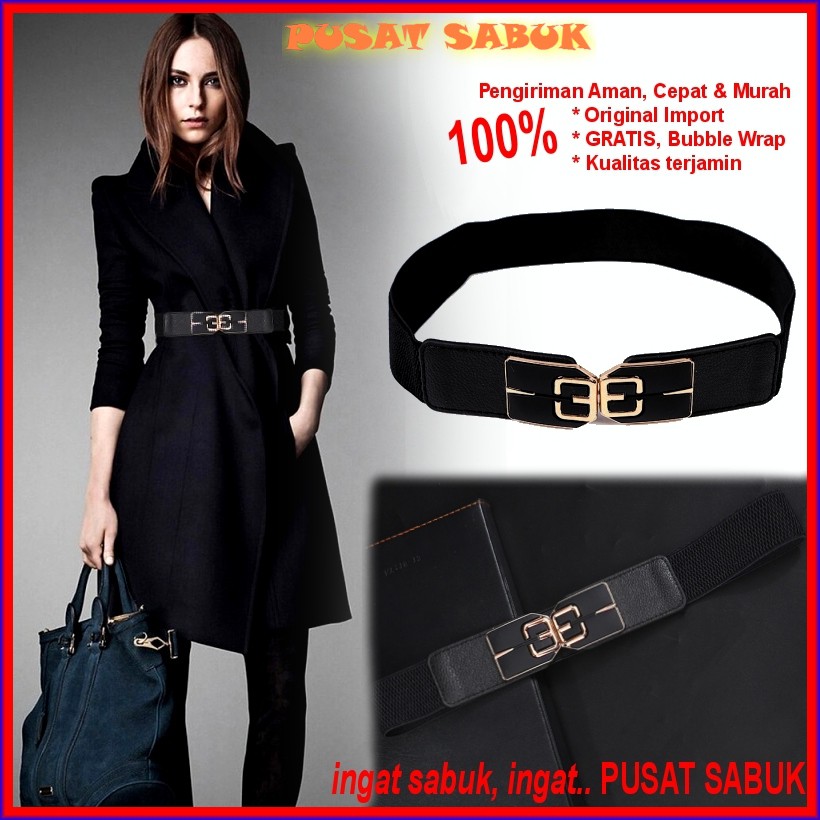 Gesper Sabuk Karet Ikat Pinggang Wanita Fashion Kecil Gasper Korea Obi Women Belt Emas Elastis Obe Lebar Kekinian Cantik Import Hitam Murah Terbaru Bahan Cewek Pesta Acara Oby Size Cm Inch Kulit Elastis Strech Pernikahan Untuk Aksesoris Asesori Mewah awet