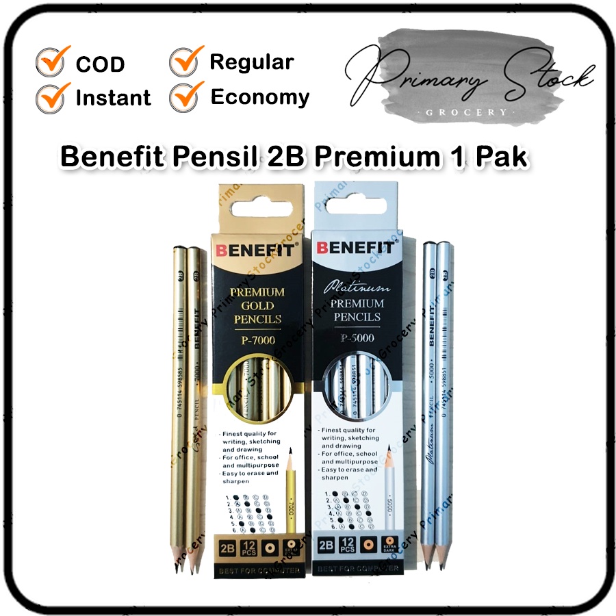 

Pensil 2B Warna Gold Silver Platinum Emas 1 Pak Pack Benefit Pensil Premium