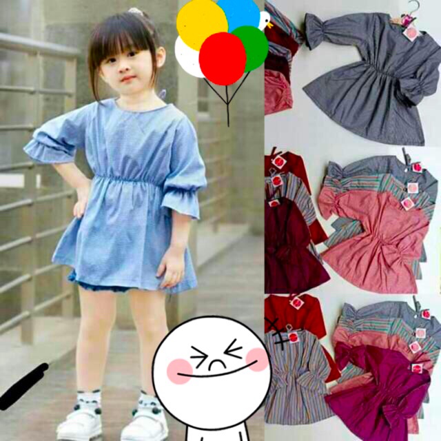 Blouse anak naura untuk 2-5 tahun bahan adem dan nyaman untuk anak