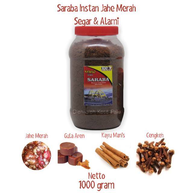 

Saraba Instan Jahe Merah Kemasan 1000 gram | Khas Kota Palu