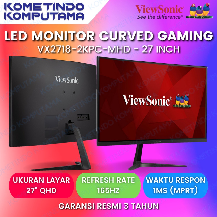 LED Monitor 27&quot; ViewSonic VX2718-2KPC-MHD 27 inch 165HZ 1ms Gaming CURVED QHD