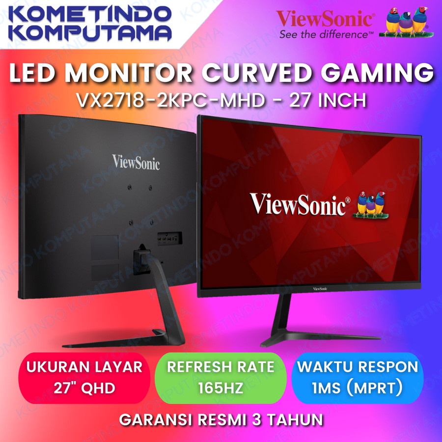 LED Monitor 27&quot; ViewSonic VX2718-2KPC-MHD 27 inch 165HZ 1ms Gaming CURVED QHD