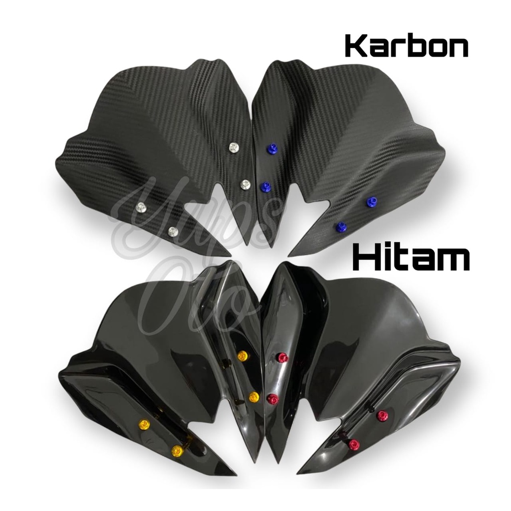 PAKET VISOR AEROX 155 ALL NEW OLD + BAUT 4 BIJI WINDSHIELD AEROX KARBON CARBON HITAM + BAUT WINSIL CNC SET 4 BIJI PENDEK PLUG AND PLAY PELINDUNG BATOK MOTOR DEPAN YAMAHA AEROX 155 BARU LAMA COVER BATOK DEPAN WINSIL AEROX 155 WINDSHIL YAMAHA AEROX