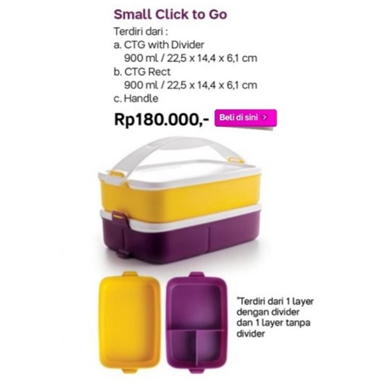 Rantang sekat small click to go 2 susun