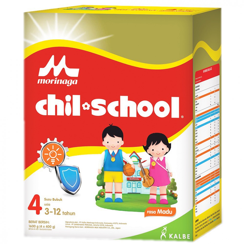 

SUSU MORINAGA CHIL SCHOOL REGULAR / GOLD RASA VANILLA, MADU LENGKAP 1600 GR