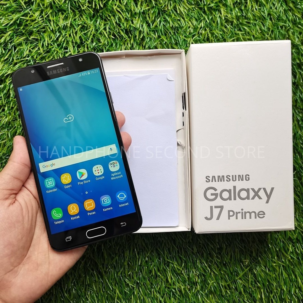 HANDPHONE SAMSUNG J7 PRIME 3/32GB FULLSET NO HEADSET SECOND SEKEN BEKAS MURAH