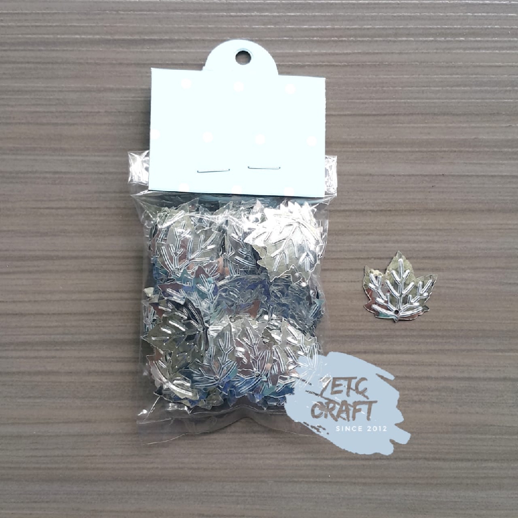 10 gram Payet Ramboci Daun Maple 2 cm SILVER