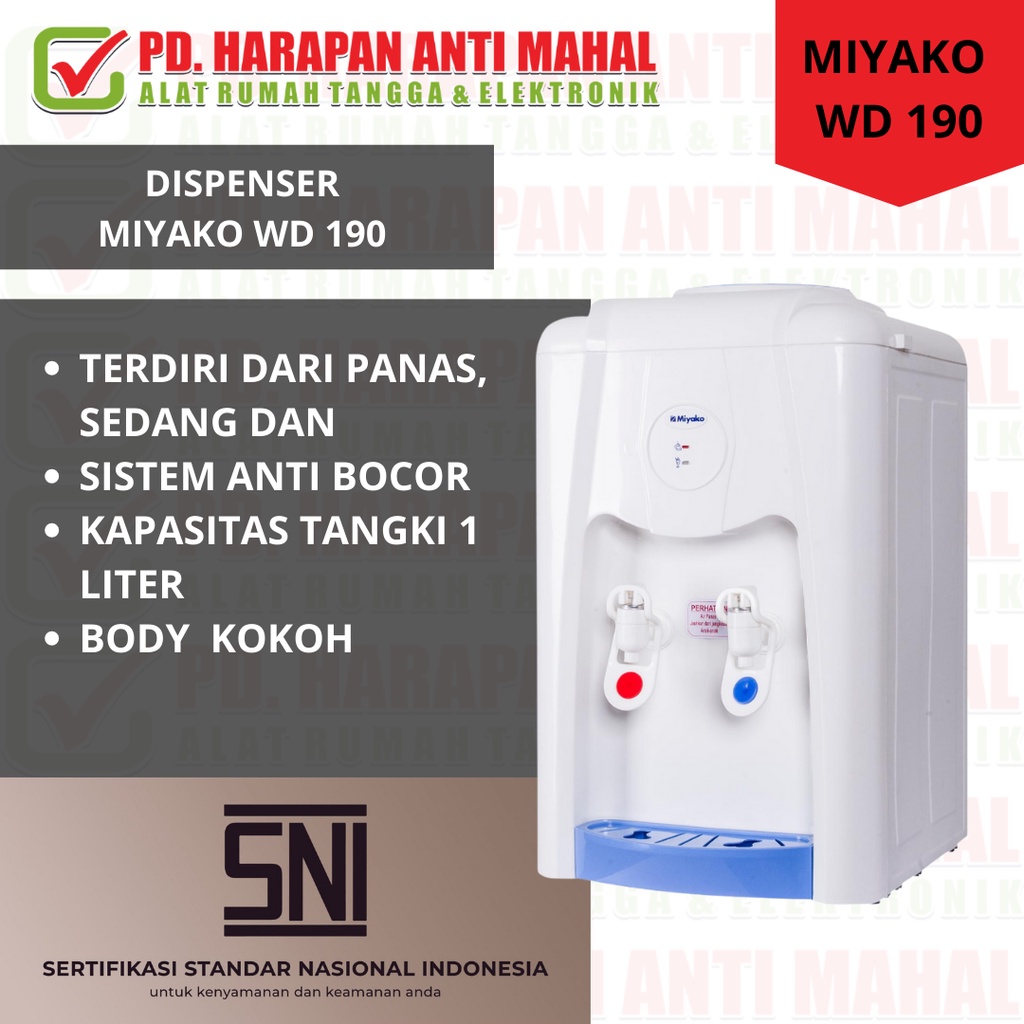 DISPENSER AIR MIYAKO WD 190/ DISPENSER GALON ATAS MIYAKO WD 190/ DISPENSER KECIL MIYAKO WD 190/ DISP