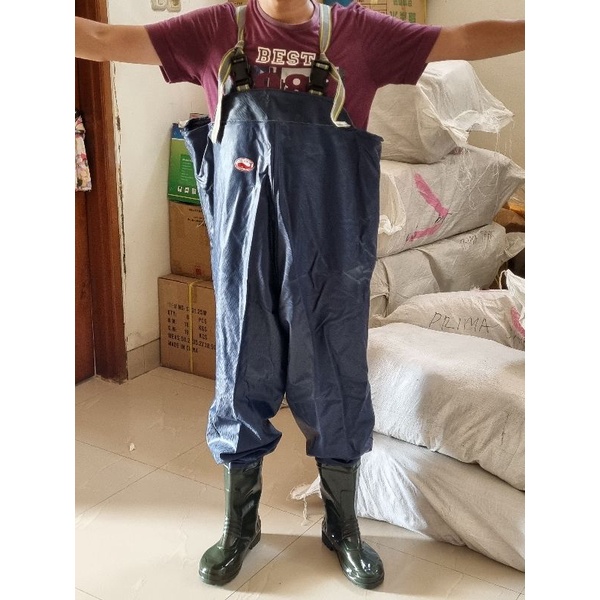 Jas Hujan Boots Anti Rembes / Jas Hujan Nelayan / Mantel dan Boot Nelayan / Jas Hujan Sepatu boot / 