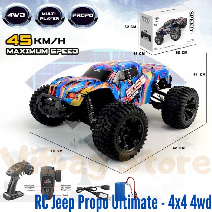 RC Jeep Propo 4x4 4wd Ukuran Besar Kecepatan Hingga 45km/Jam RDR1137
