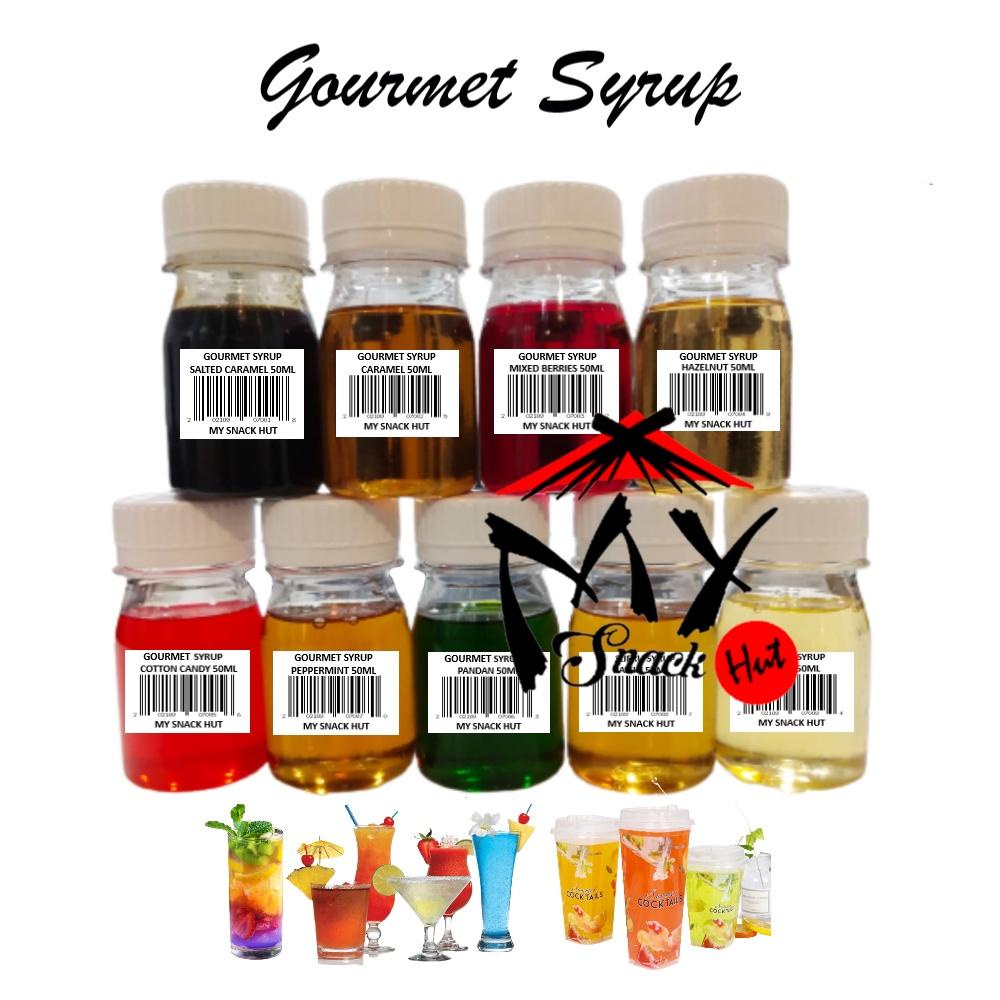 

GOURMET SYRUP 50ML - SIRUP MINUMAN SEGAR RAINBOW WARNA WARNI KOPI MOCKTAIL COFFEE SUMMER SPARKLING SODA Berkualitas