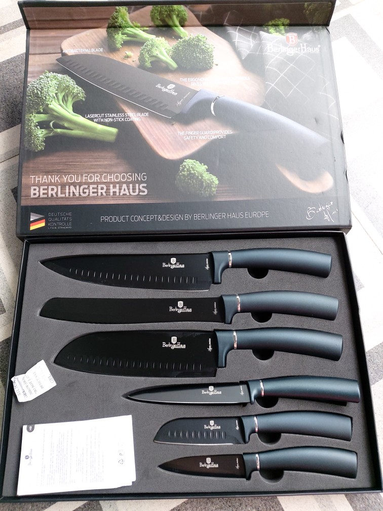 Berlinger Haus 6 Pcs Knife Set, Metallic Aquamarine /pisau Set Dapur
