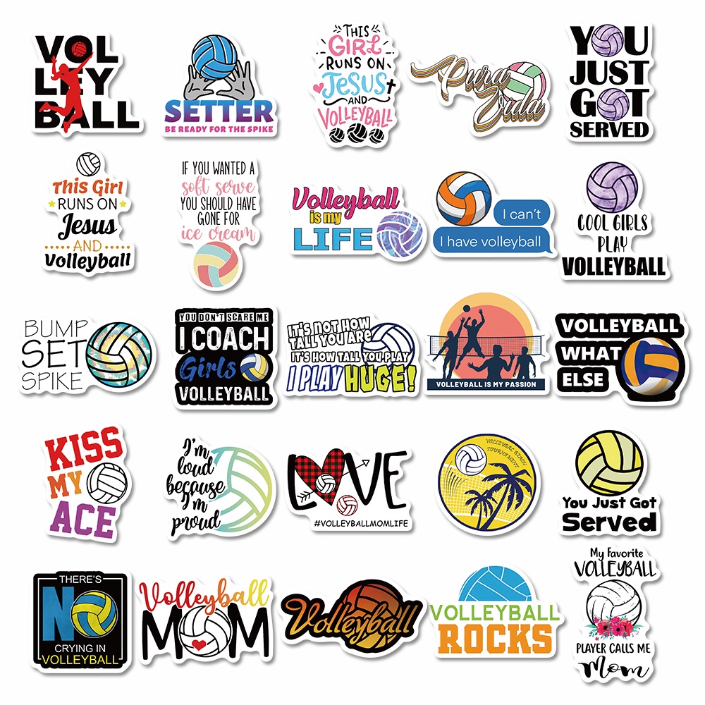 50 Pcs Stiker Desain Voli Tahan Air Untuk Dekorasi Case Laptop Dan Ponsel
