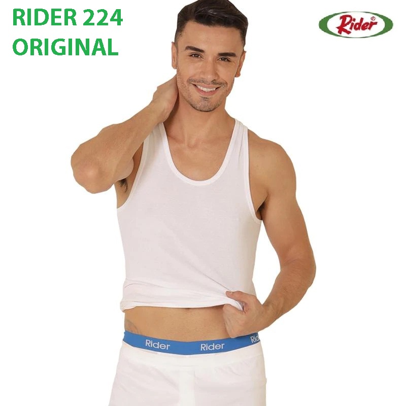 KAOS SINGLET PRIA R 224 B PUTIH RIDER