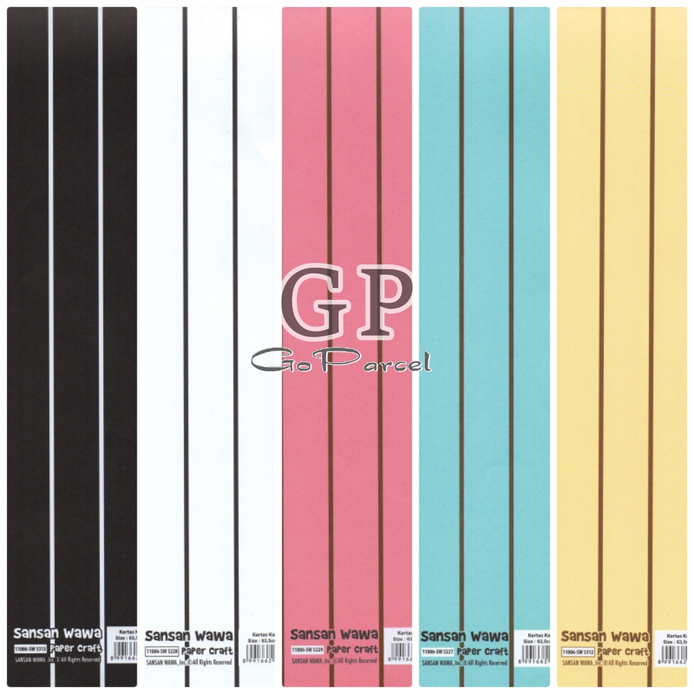 ( 5 Lembar ) SALUR SANWA - Best Seller! KERTAS KADO - GIFT WRAP SANSAN WAWA WOOD BROWN PARKIT COKLAT POLA / GARIS LINES SALUR TOSCA WHITE BLACK YELLOW PINK / HITAM PUTIH