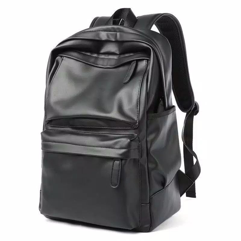 RANSEL BACKPACK TAS HITAM KULIT SEKOLAH KERJA KULIAH TRAVEL RENANG UNTUK BAJU RANSEL  PRIA WANITA COWOK CEWEK TERJANGKAU