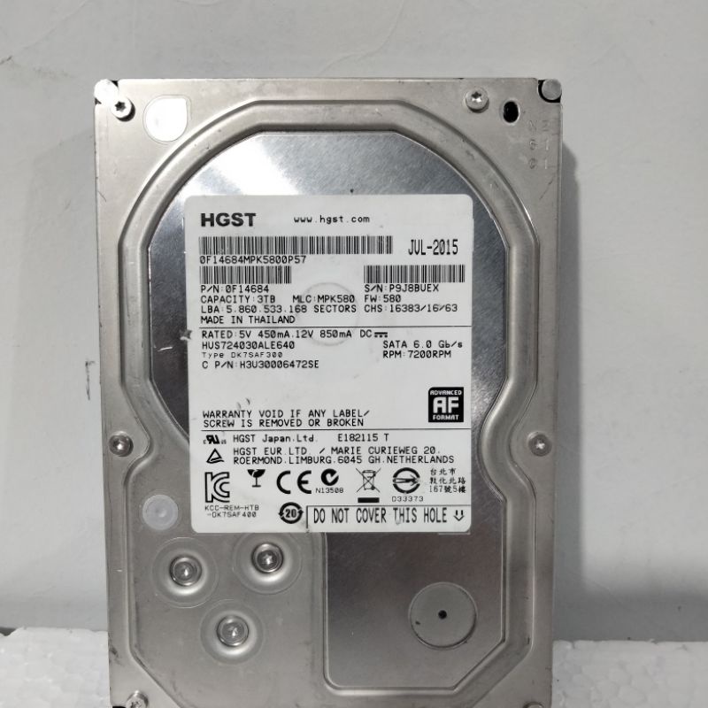 Harddisk 3TB HDD Internal PC 3,5&quot;