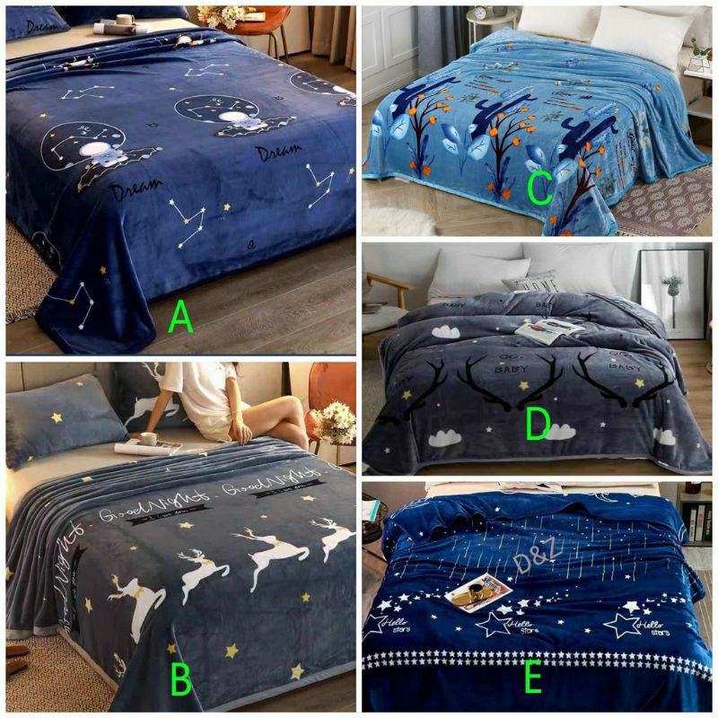 selimut bulu halus tebal 180x200