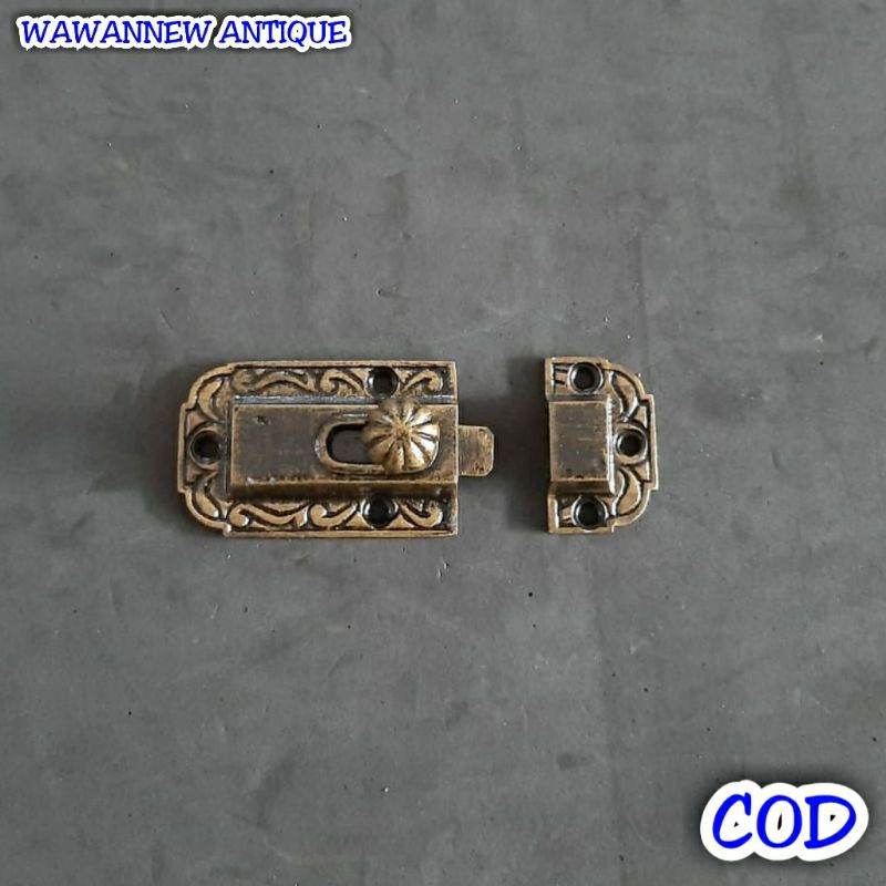 Grendel Pintu Rumah Pagar Aluminium Antik Murah Motif Ukir 8.4cm