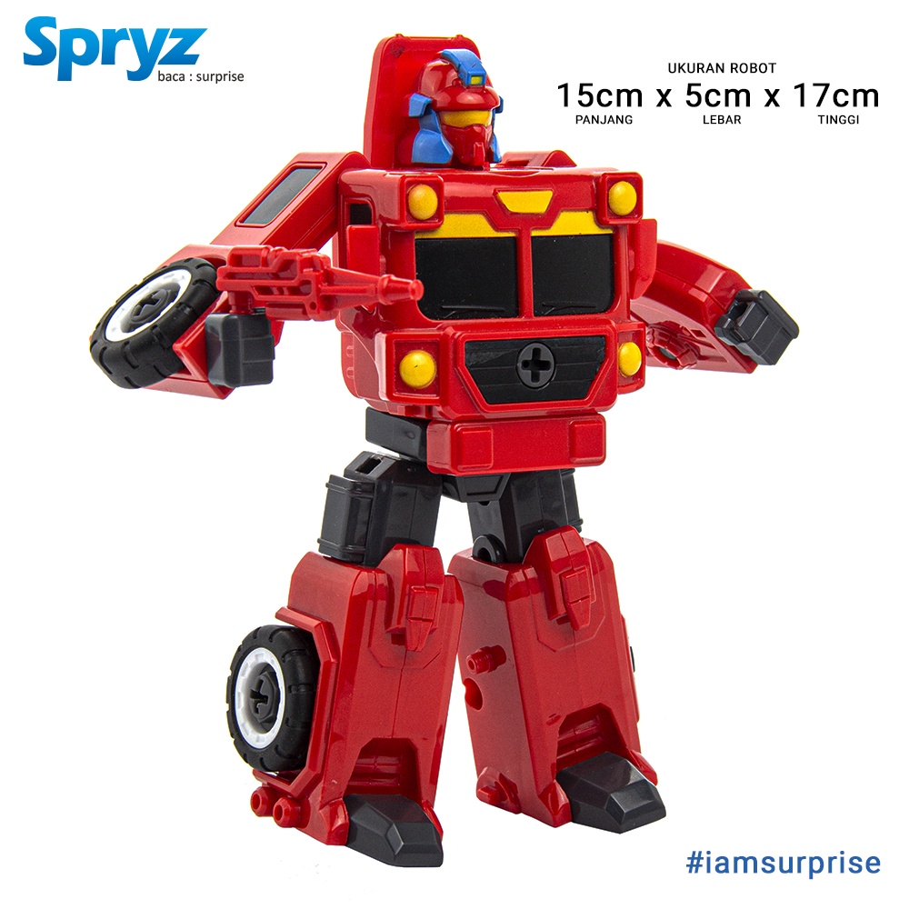 Spryz Revamp Robo Truck Red - Mainan Truk Robot Transformer DIY