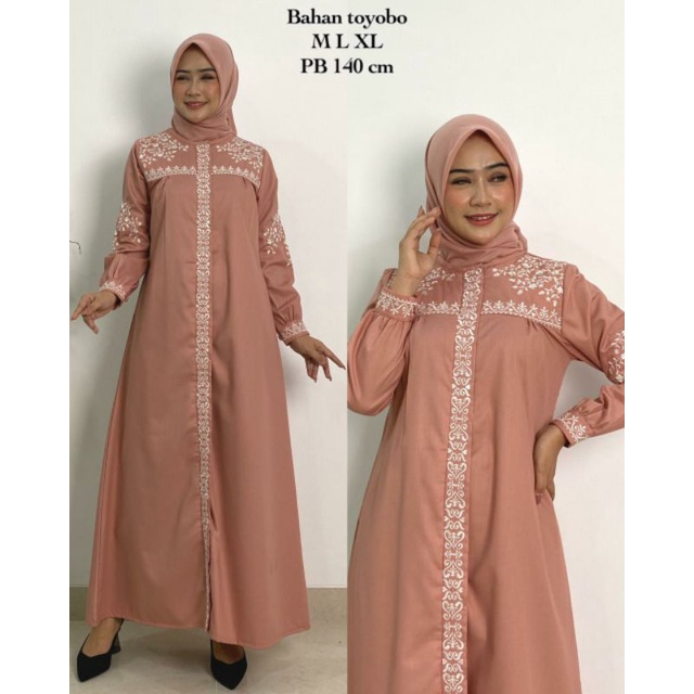 Gamis Ridd Bordir Toyobo Premium / Gamis Wanita Terbaru / Fashion Muslim Terbaru / Gamis Dewasa