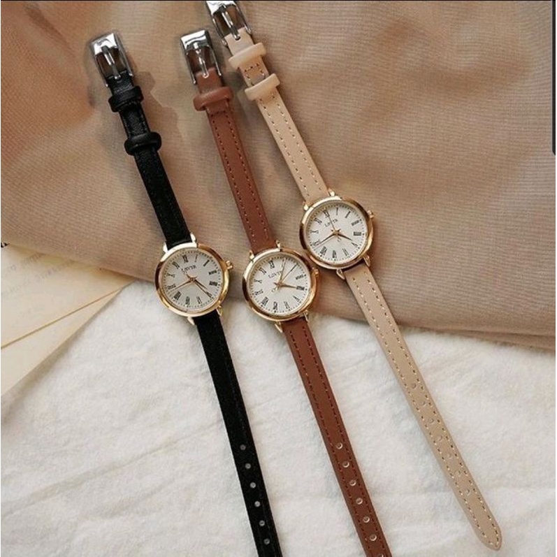 Jual Jam Tangan Wanita / Jam Tangan Cewek Bulat Leivin Fashion