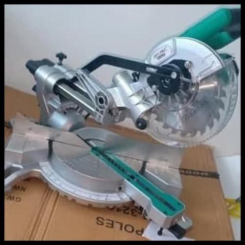 Mesin potong aluminium & kayu Miter Saw with sliding laser 10 inch Nrt Pro Gergaji Aluminium