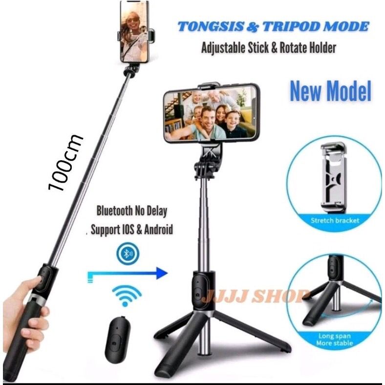 Jual Selfie Stick Tripod Phone Tripod Stand Tongsis Bluetooth Q07 Tripod Bluetooth Integrated