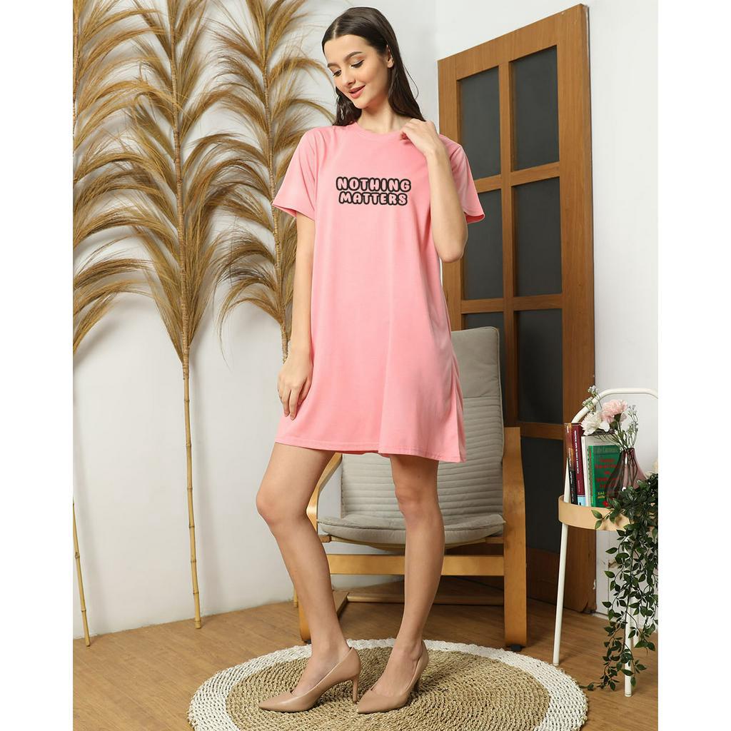 YOURSTYLE1119 - BASIC MINI DRESS NOTHING MATTER TUNIK OVERSIZE TSHIRT KEKINIAN OVERSIZE