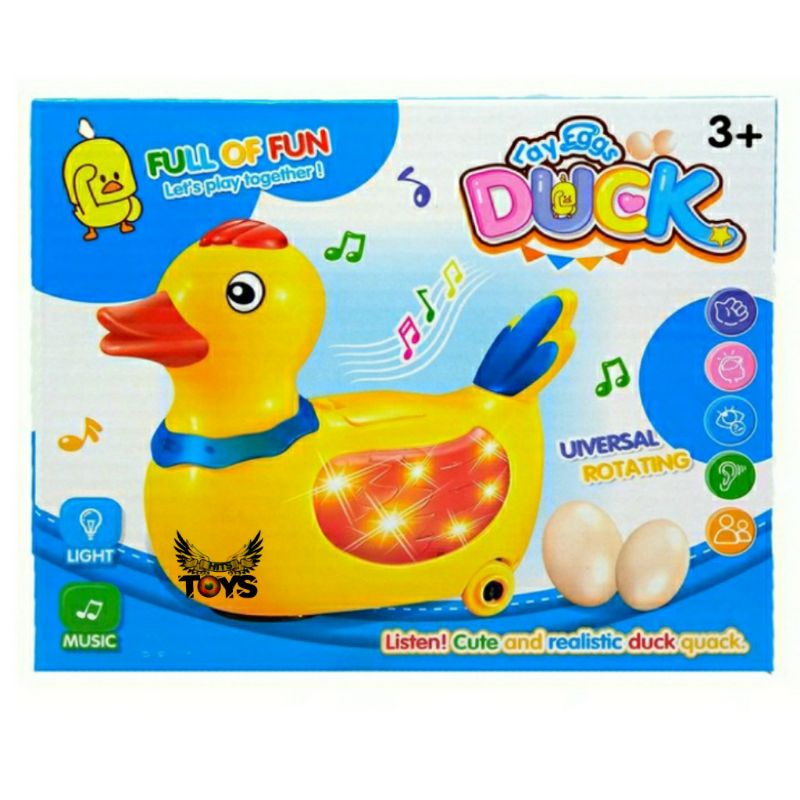 Mainan anak bebek bertelur bebek led