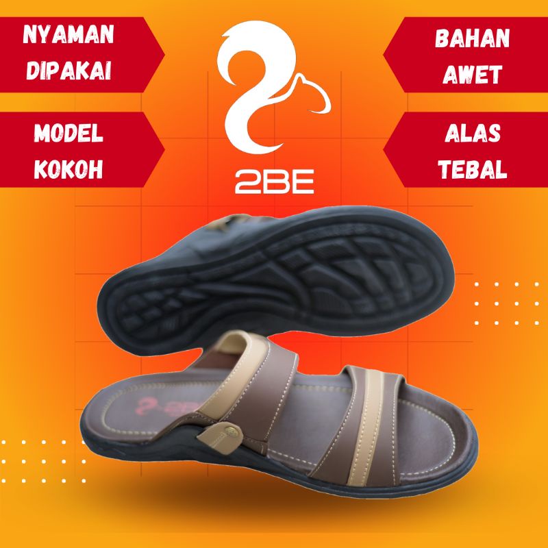 Sandal Kulit Pria 2BE 02 Sandal Jepit Kasual Original