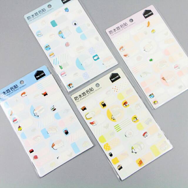 

Sushi Variety Waterproof Name Stickers