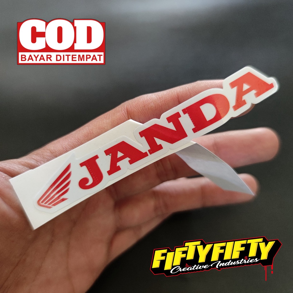 Stiker Print Cut PLESETAN HONDA JANDA Stiker Printing Laminasi Glossy Tahan Air Stiker Motor Mobil Helm Sudah Membentuk Pola Desain