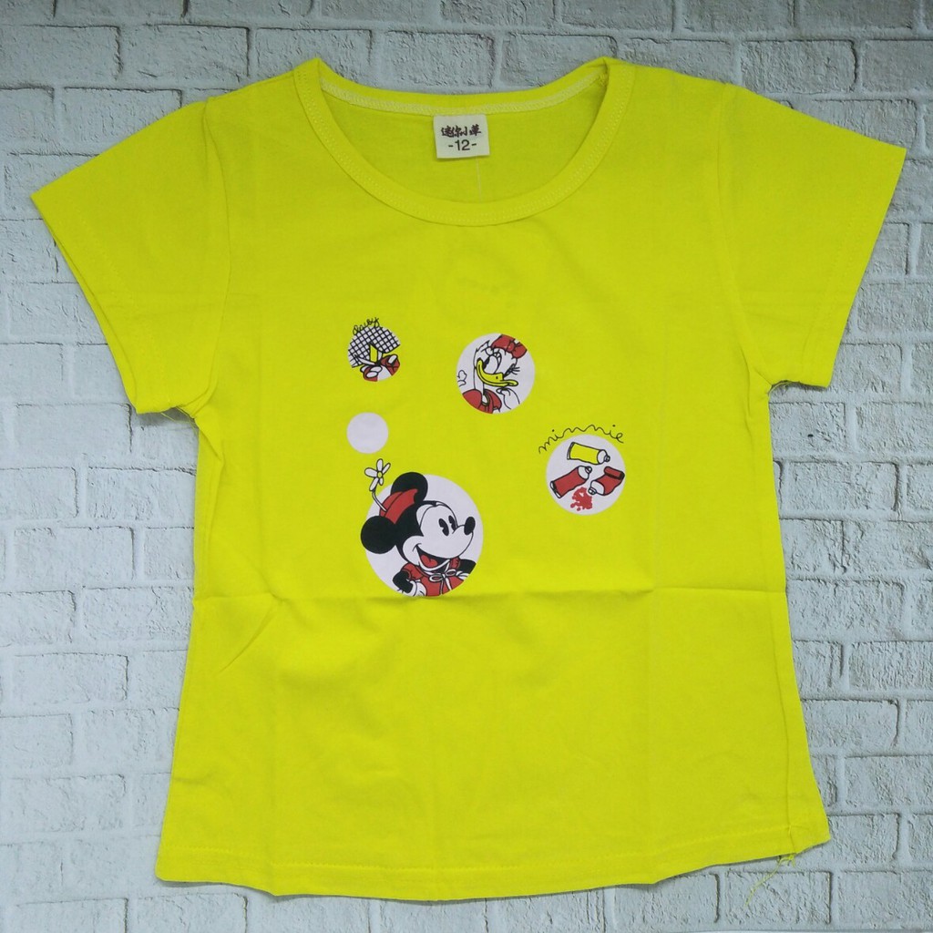 Kaos / Baju anak perempuan unisex murah usia 1-5thn 100% import gambar MINIE DUCK